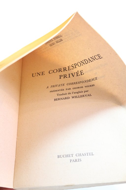 Une correspondance privée, Lawrence Durrell Henry Miller