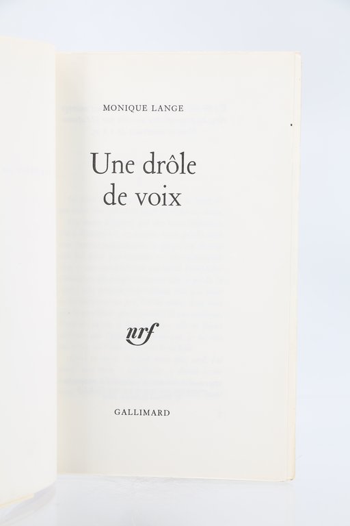 Une drôle de voix