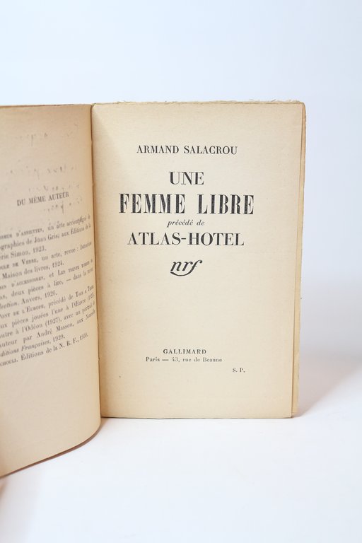Une femme libre précédé de Atlas-hôtel