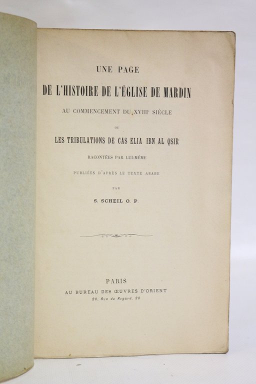 Une page de l'histoire de l'église de Mardin au commencement …