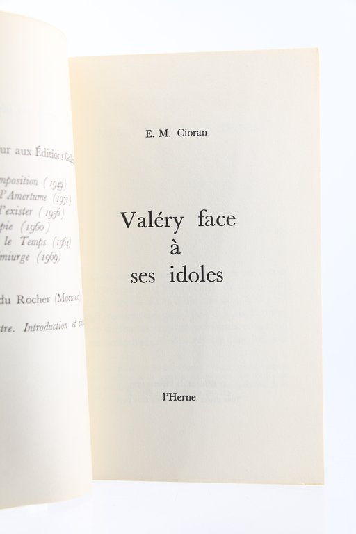 Valéry face à ses idoles