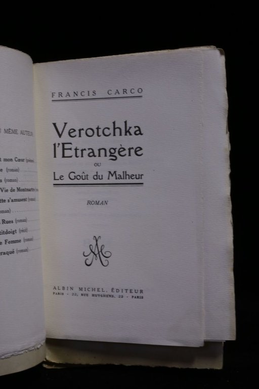 Verotchka l'étrangère ou le goût du malheur