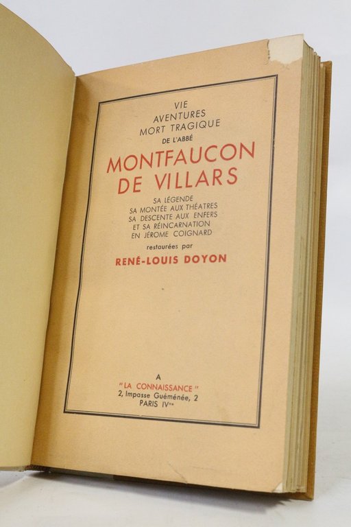 Vie aventures mort tragique de l'abbé Montfaucon de Villars