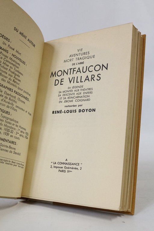 Vie aventures mort tragique de l'abbé Montfaucon de Villars