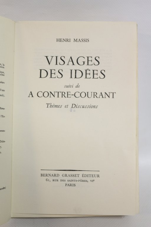 Visage des idées. Thèmes et discussions