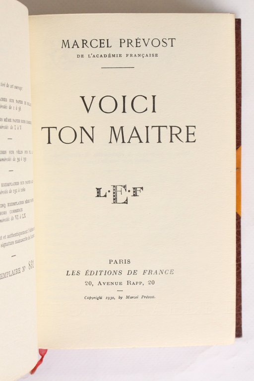 Voici ton maître