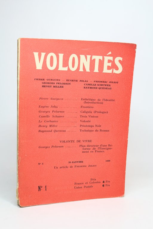 Volontés. Revue mensuelle. Collection quasi complète du N°1 au N°20 …