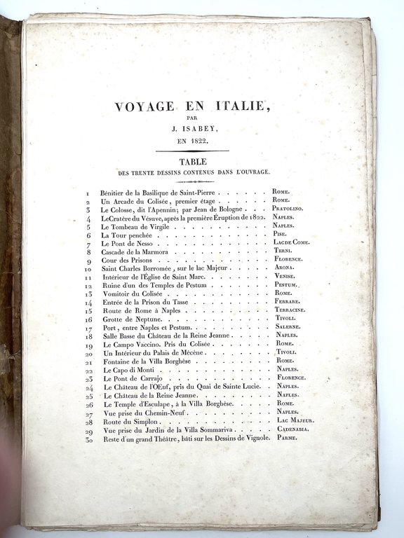 Voyage en Italie en 1822. 30 dessins lithographiés par lui
