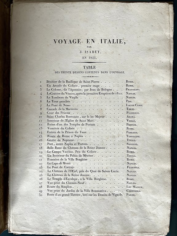 Voyage en Italie en 1822. 30 dessins lithographiés par lui