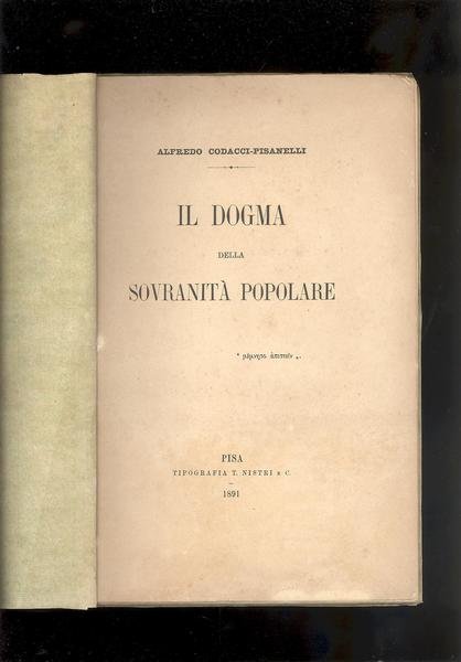 IL DOGMA DELLA SOVRANITA' POPOLARE