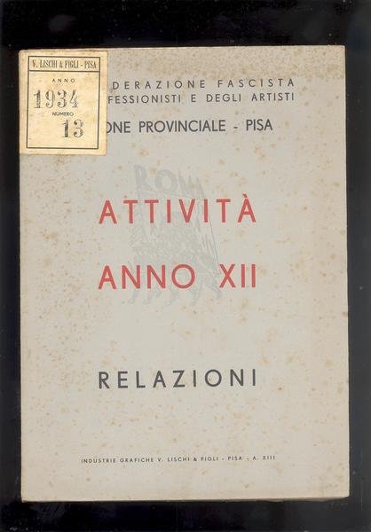 ATTIVITA' ANNO XIII - RELAZIONI