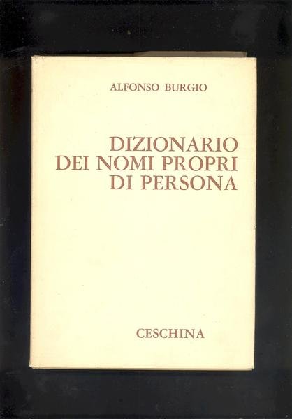 DIZIONARIO DEI NOMI PROPRI DI PERSONE