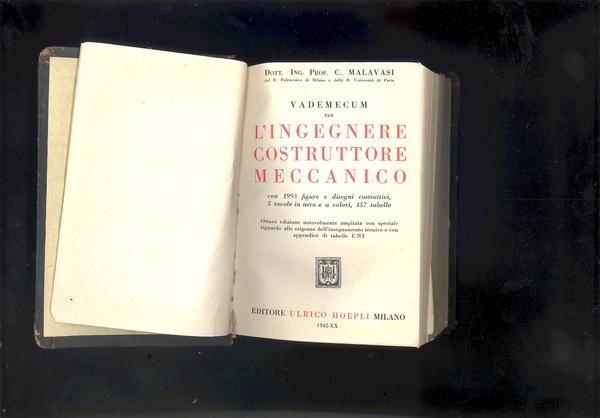 VADEMECUM PER L'INGEGNERE COSTRUTTORE MECCANICO