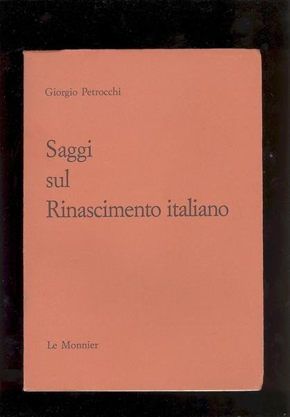 SAGGI SUL RINASCIMENTO ITALIANO