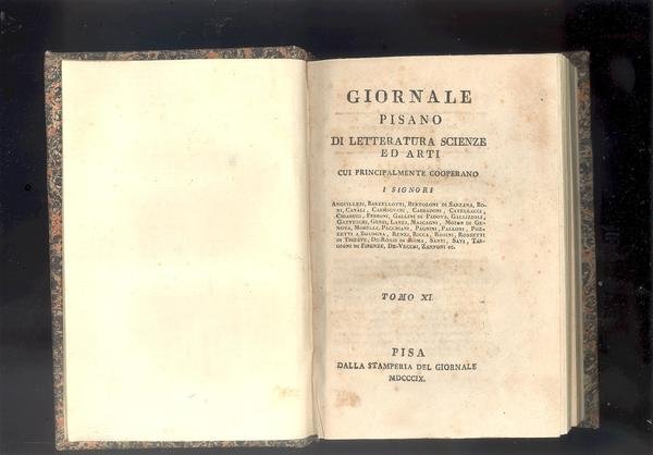 GIORNALE PISANO DI LETTERATURA SCIENZE ED ARTI CUI PRINCIPALMENTE COOPERANO …