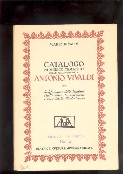 CATALOGO NUMERICO TEMATICO DELLE COMPOSIZIONI DI ANTONIO VIVALDI CON LA …