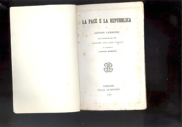 LA PACE E LA REPUBBLICA DI ALFONSO LAMARTINE NELLA RIVOLUZIONE …