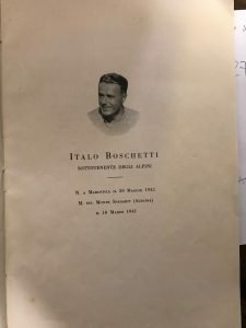 A ITALO BOSCHETTI SOTTOTENENTE DEGLI ALPINI