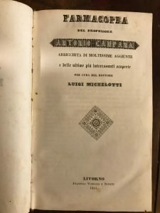 FARMACOPEA DEL PROFESSORE ANTONIO CAMPANA ARRICCHITA DI MOLTISSIME AGGIUNTE