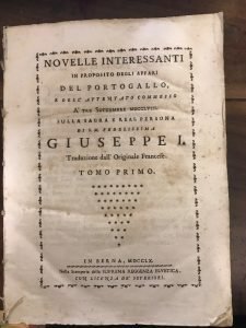 NOVELLE INTERESSANTI IN PROPOSITO DEGLI AFFARI DEL PORTOGALLO, E DELL’ATTENTATO …