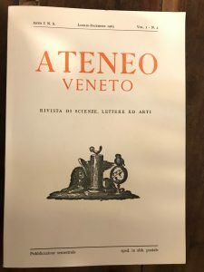 ATENEO VENETO. RIVISTA DI SCIENZE, LETTERE ED ARTI. LUG-DIC. 1963