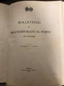 BOLLETTINO DEL PROVVEDITORATO AL PORTO DI VENEZIA- ANNO I. 1924