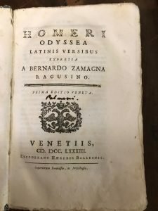 HOMERI ODYSSEA LATINIS VERSIBUS EXPRESSA A BERNARDO ZAMAGNA RAGUSINO. PRIMA …