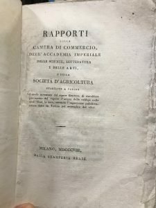 RAPPORTI DELLA CAMERA DI COMMERCIO, DELL’ACCADEMIA IMPERIALE DELLE SCIENZE, LETTERATURA …