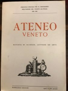 ATENEO VENETO , RIVISTA DI SCIENZE , LETTERE ED ARTI …