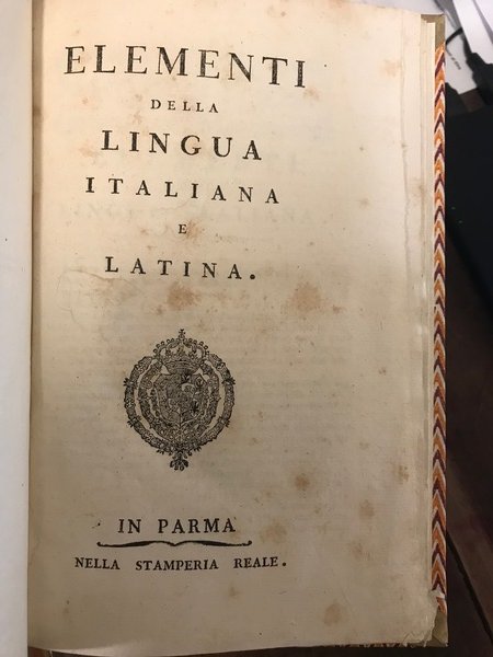 (BODONI) ELEMENTI DELLA LINGUA ITALIANA E LATINA