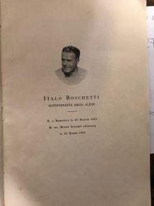 A ITALO BOSCHETTI SOTTOTENENTE DEGLI ALPINI