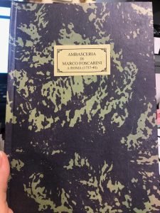 AMBASCERIA DI MARCO FOSCARINI A ROMA ( 1737-40) . ESTRATTO