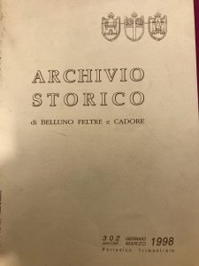 ARCHIVIO STORICO DI BELLUNO FELTRE E CADORE. 1998