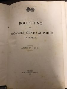 BOLLETTINO DEL PROVVEDITORATO AL PORTO DI VENEZIA- ANNO I. 1924