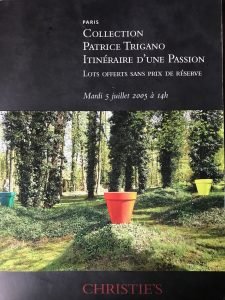 COLLECTION PATRICE TRIGANO ITINERAIRE D’UNE PASSSION. CATALOGO CHRISTIE’S