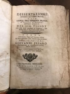DISSERTAZIONE INTORNO LE FEBBRI BILIOSE O SIA STORIA DELL’EPIDEMIA BILIOSA …