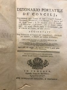 DIZIONARIO PORTATILE DE’ CONCILJ…aggiuntavi una collezione de’ canoni più rimarchevoli …
