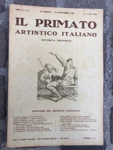 IL PRIMATO ARTISTICO ITALIANO NUM 8 , AGOSTO SETTEMBRE 1921 | Immagine principale