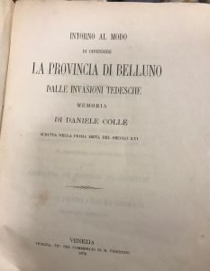 INTORNO AL MODO DI DIFENDERE LA PROVINCIA DI BELLUNO DALLE …