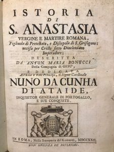 ISTORIA DI S. ANASTASIA VERGINE E MARTIRE ROMANA. FIGLIUOLA DI …