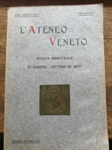 L’ATENEO VENETO MAG GIU 1914 VOL.1 FASCICOLO 3