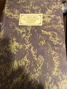 L’OBITUARIO DEL CONVENTO DI S.AGOSTINO IN PADOVA – ESTRATTO