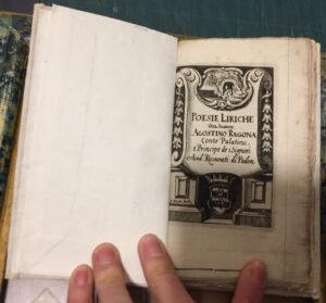 POESIE LIRICHE DEL SIG. AGOSTINO RAGONA, CONTE PALATINO