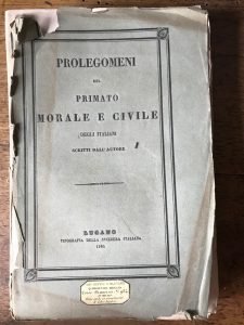 PROLEGOMENI DEL PRIMATO MORALE E CIVILE DEGLI ITALIANI SCRITTI DALL’AUTORE