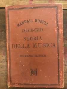 STORIA DELLA MUSICA. HOEPLI PRIMA EDIZIONE