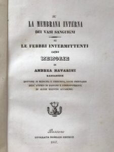 SU LA MEMBRANA INTERNA DEI VASI SANGUIGNI. SU LE FEBBRI …