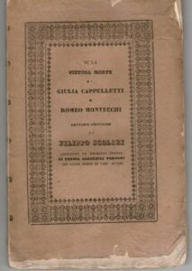 SU LA PIETOSA MORTE DI GIULIA CAPPELLETTI E ROMEO MONTECCHI …