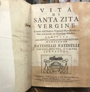 VITA DI SANTA ZITA VERGINE CAVATA DALL’ANTICO MANOSCRITTO, E DATA …