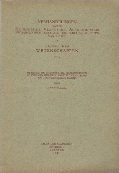 Metingen en theoretische beschouwingen in verband met de viscositeit van … | Immagine principale