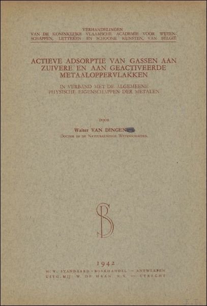 Actieve adsorptie van gassen aan zuivere en aan geactiveerde metaaloppervlakken … | Immagine principale